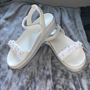 white prada platform sandals